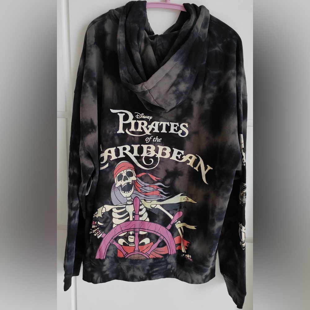 XL - 2025 Disney Pirates Of The Caribbean Hoodie Sweatshirt Tie Dye Skull Ship